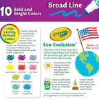 Crayola Markers, Broad Line, 10Count, Bright and Bold Markers