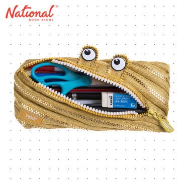 ZIPIT - Monstar Pencil Case for Kids, Cute Pen Pouch Holds Up to 30 Pens, Made of One Long Zipper! (Lime)